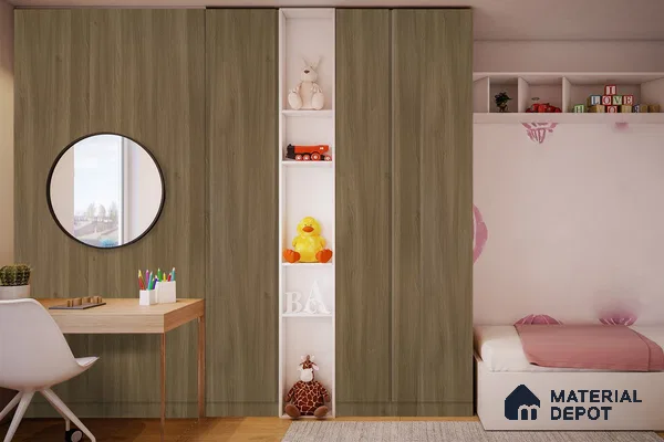 Wooden Look 3289 SUD 8 ft x 4 ft Suede Finish Decorative Laminate - 1 mm | Suitable for TV Unit, Wardrobe, Kitchen Cabinets