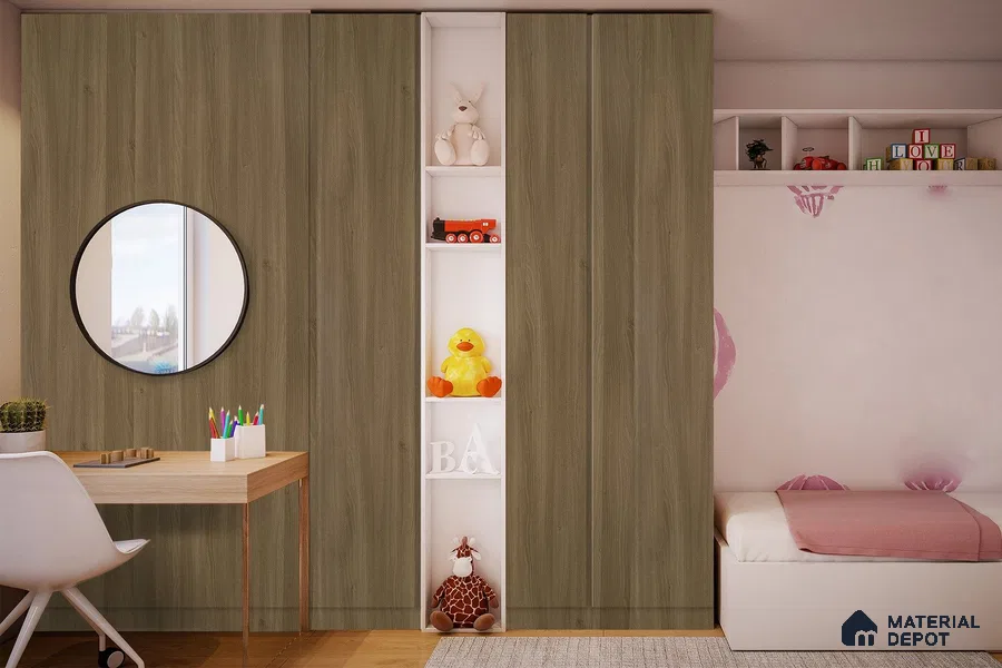 Wooden Look 3289 SUD 8 ft x 4 ft Suede Finish Decorative Laminate - 1 mm | Suitable for TV Unit, Wardrobe, Kitchen Cabinets