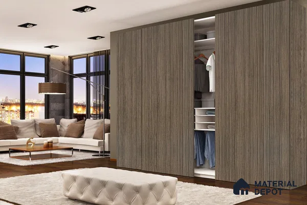 Wooden Look 3286 SUD 8 ft x 4 ft Suede Finish Decorative Laminate - 1 mm | Suitable for TV Unit, Wardrobe, Kitchen Cabinets