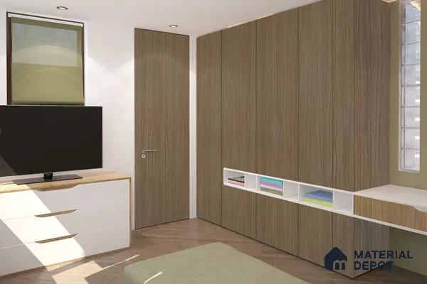 Wooden Look 3123 SUD 8 ft x 4 ft Suede Finish Decorative Laminate - 1 mm | Suitable for TV Unit, Wardrobe, Kitchen Cabinets