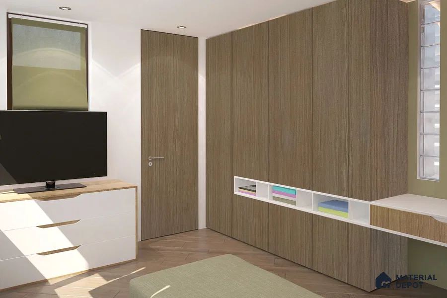 Wooden Look 3123 SUD 8 ft x 4 ft Suede Finish Decorative Laminate - 1 mm | Suitable for TV Unit, Wardrobe, Kitchen Cabinets