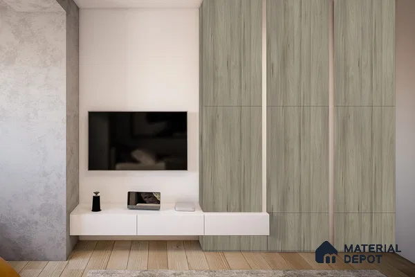 Wooden Look 3334 SUD 8 ft x 4 ft Suede Finish Decorative Laminate - 1 mm | Suitable for TV Unit, Wardrobe, Kitchen Cabinets