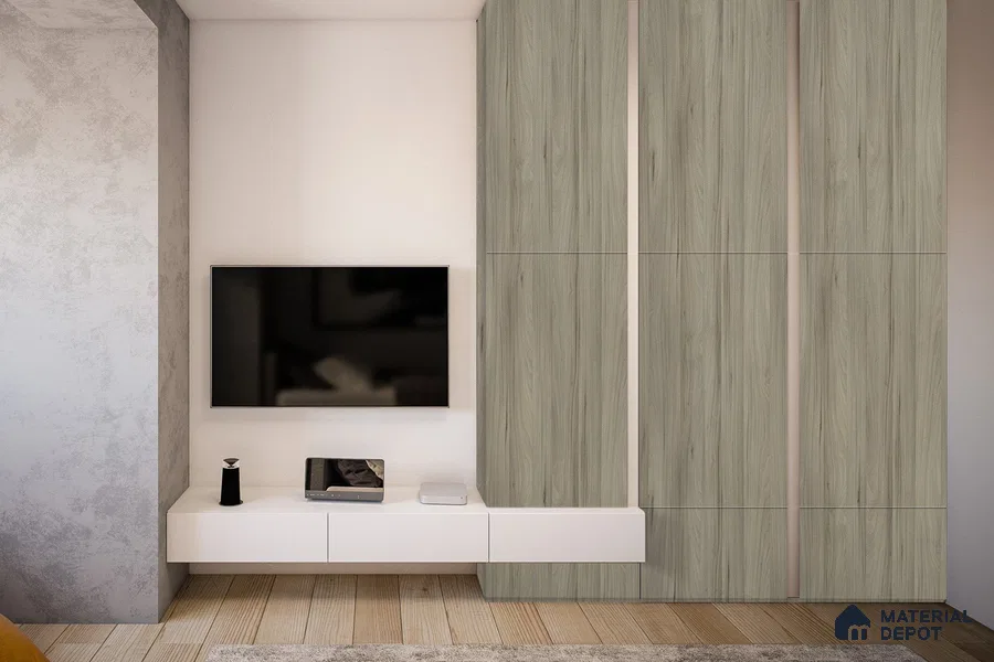 Wooden Look 3334 SUD 8 ft x 4 ft Suede Finish Decorative Laminate - 1 mm | Suitable for TV Unit, Wardrobe, Kitchen Cabinets