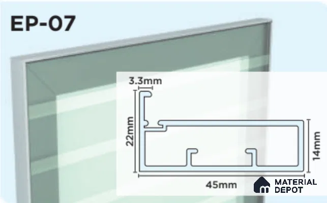 Aluminium Frame Profile EP 07 Anodized