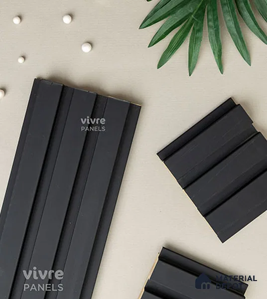 Black Plain Colour Louver PN 01636 (3771-301) 9 ft x 4.7 inch MDF Panel - 18 mm | Suitable for Feature Wall, TV Unit & Living Room | Width is Subjected to 5% Variation