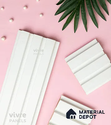 White Plain Colour Louver PN 01637 (3771-302) 9 ft x 4.7 inch MDF Panel - 18 mm | Suitable for Feature Wall, TV Unit & Living Room | Width is Subjected to 5% Variation