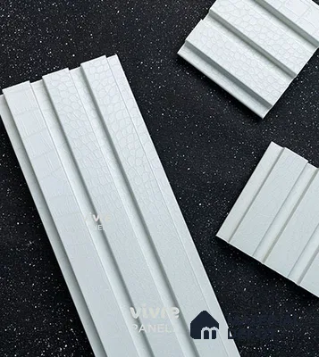 White Leather Louver PN 01638 (3771-601) 9 ft x 4.7 inch MDF Panel - 18 mm | Suitable for Feature Wall, TV Unit & Living Room | Width is Subjected to 5% Variation
