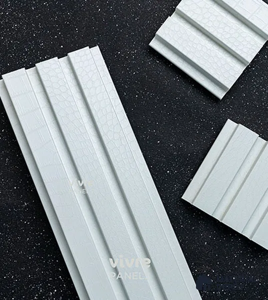White Leather Louver PN 01638 (3771-601) 9 ft x 4.7 inch MDF Panel - 18 mm | Suitable for Feature Wall, TV Unit & Living Room | Width is Subjected to 5% Variation