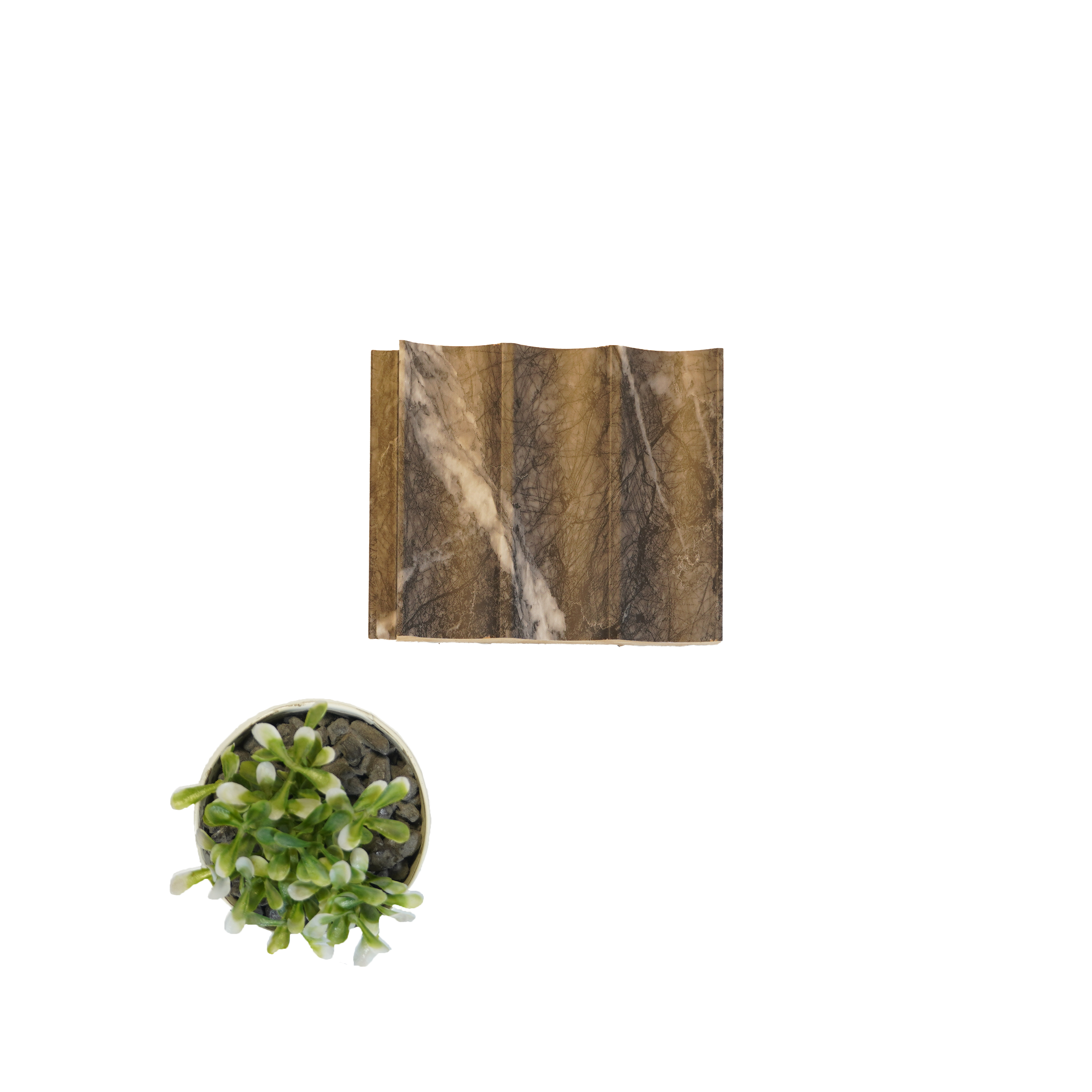 Matt Black Marble Louver PN 00091 (5151-205) 9 ft x 4.7 inch MDF Panel - 18 mm | Suitable for Feature Wall, TV Unit & Living Room | Width is Subjected to 5% Variation
