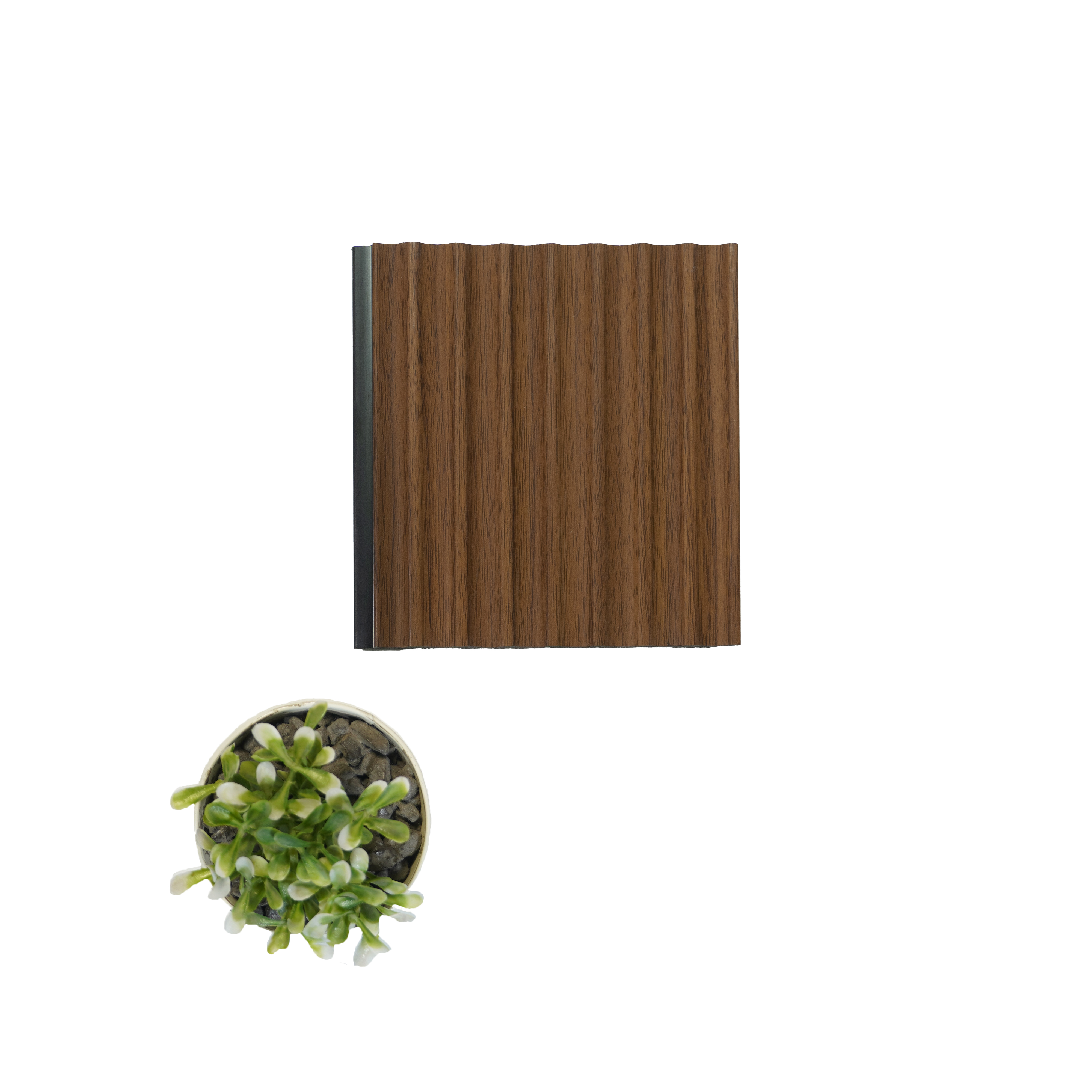 Brown Wooden Louver 2001 Nogal 8 ft x 4.9 inch Charcoal Panel - 12 mm | Suitable for Feature Wall, TV Unit & Living Room | Width is Subjected to 5% Variation