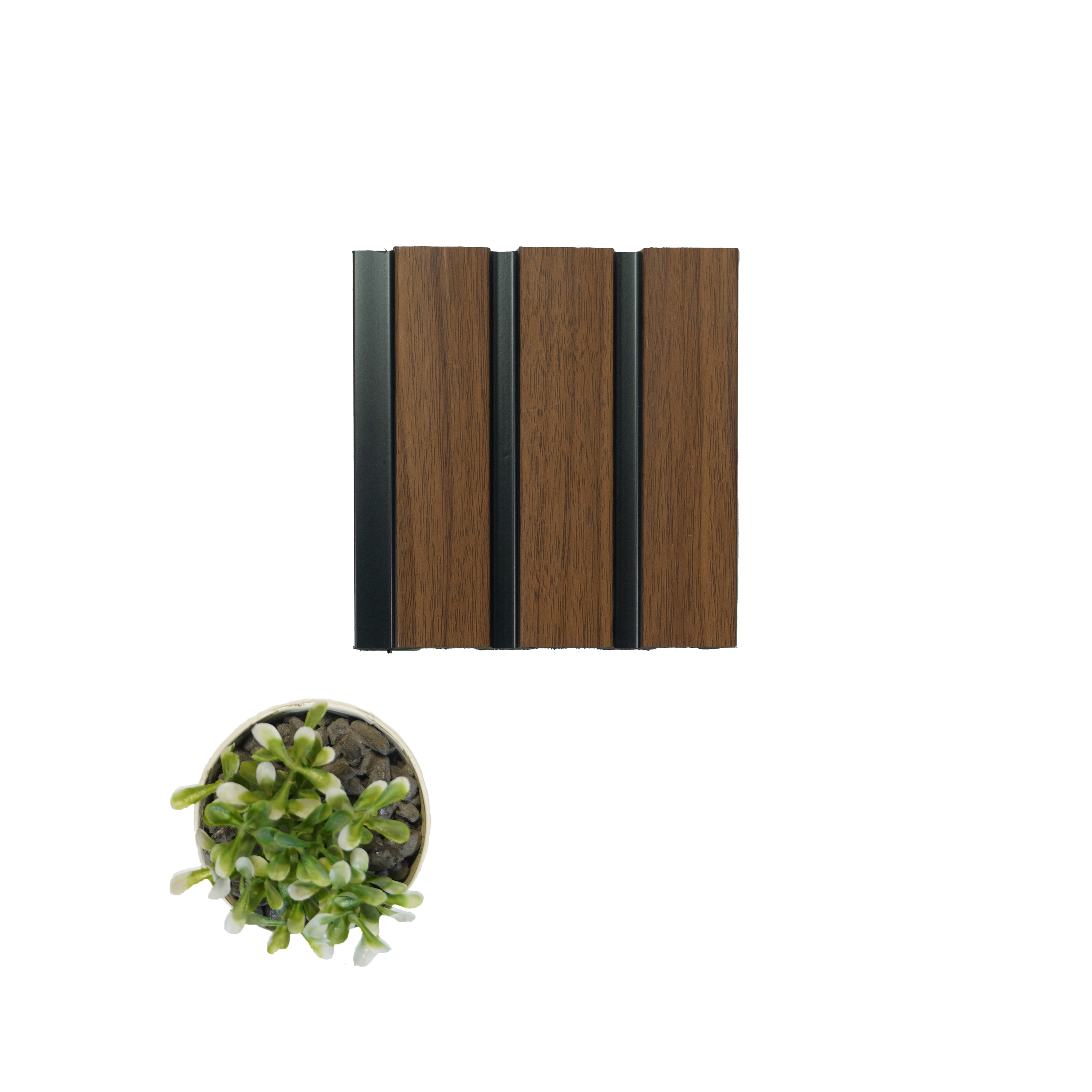 Brown Wooden Louver 2002 Nogal 8 ft x 4.9 inch Charcoal Panel - 12 mm | Suitable for Feature Wall, TV Unit & Living Room | Width is Subjected to 5% Variation