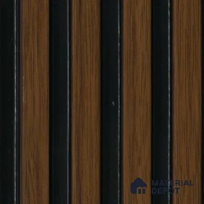 Brown Wooden Louver 2003 Nogal 8 ft x 4.9 inch Charcoal Panel - 12 mm | Suitable for Feature Wall, TV Unit & Living Room | Width is Subjected to 5% Variation