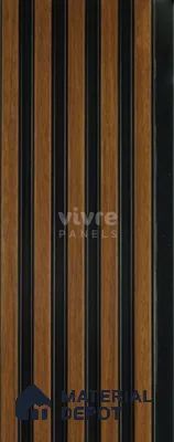 Brown Wooden Louver 2003 Nogal 8 ft x 4.9 inch Charcoal Panel - 12 mm | Suitable for Feature Wall, TV Unit & Living Room | Width is Subjected to 5% Variation
