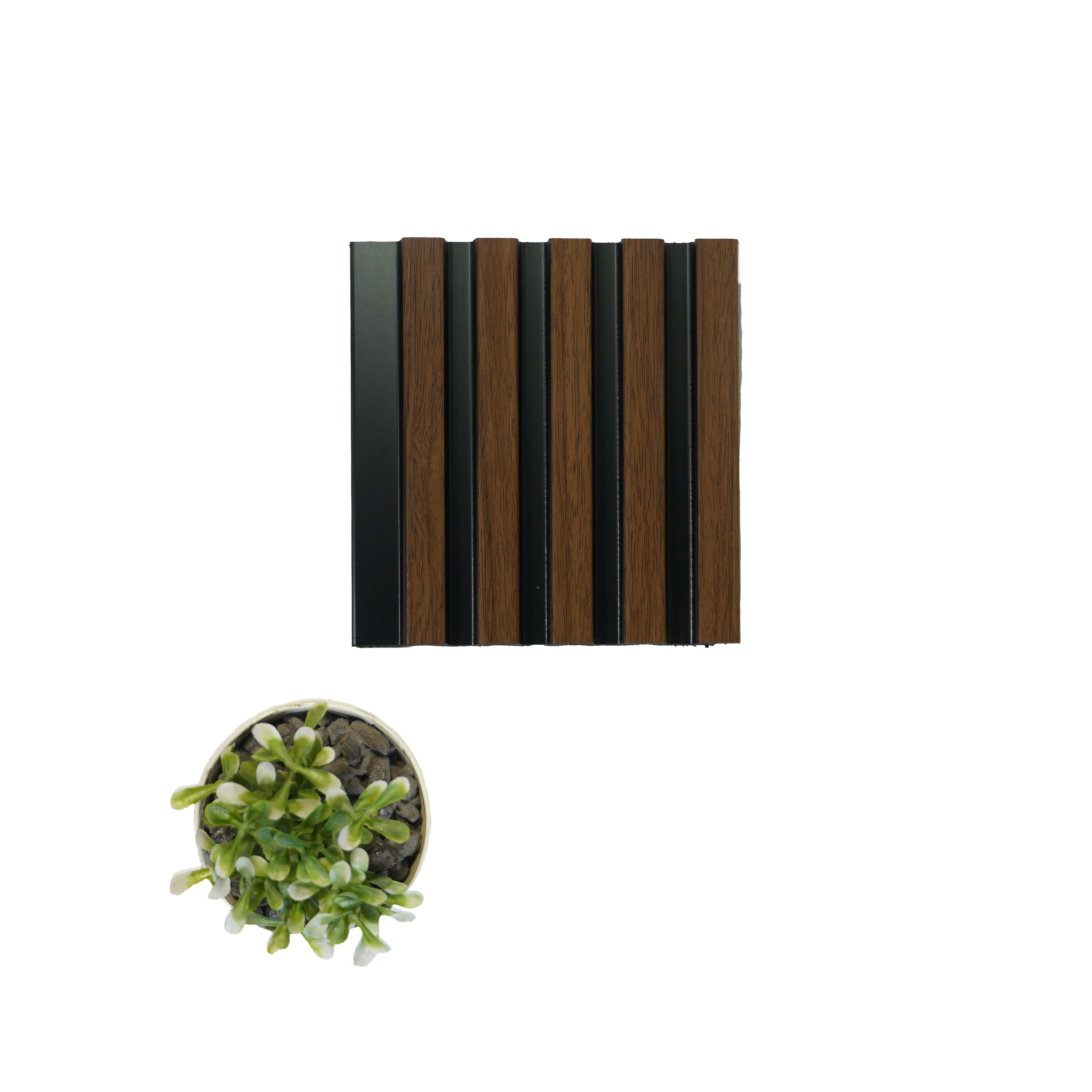 Brown Wooden Louver 2003 Nogal 8 ft x 4.9 inch Charcoal Panel - 12 mm | Suitable for Feature Wall, TV Unit & Living Room | Width is Subjected to 5% Variation