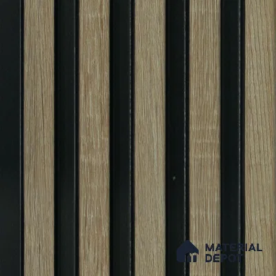 Brown Wooden Louver 2004 Quercus 8 ft x 4.9 inch Charcoal Panel - 12 mm | Suitable for Feature Wall, TV Unit & Living Room | Width is Subjected to 5% Variation
