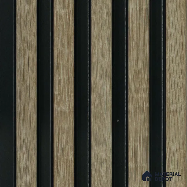 Brown Wooden Louver 2004 Quercus 8 ft x 4.9 inch Charcoal Panel - 12 mm | Suitable for Feature Wall, TV Unit & Living Room | Width is Subjected to 5% Variation