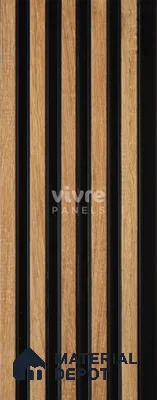 Brown Wooden Louver 2004 Quercus 8 ft x 4.9 inch Charcoal Panel - 12 mm | Suitable for Feature Wall, TV Unit & Living Room | Width is Subjected to 5% Variation