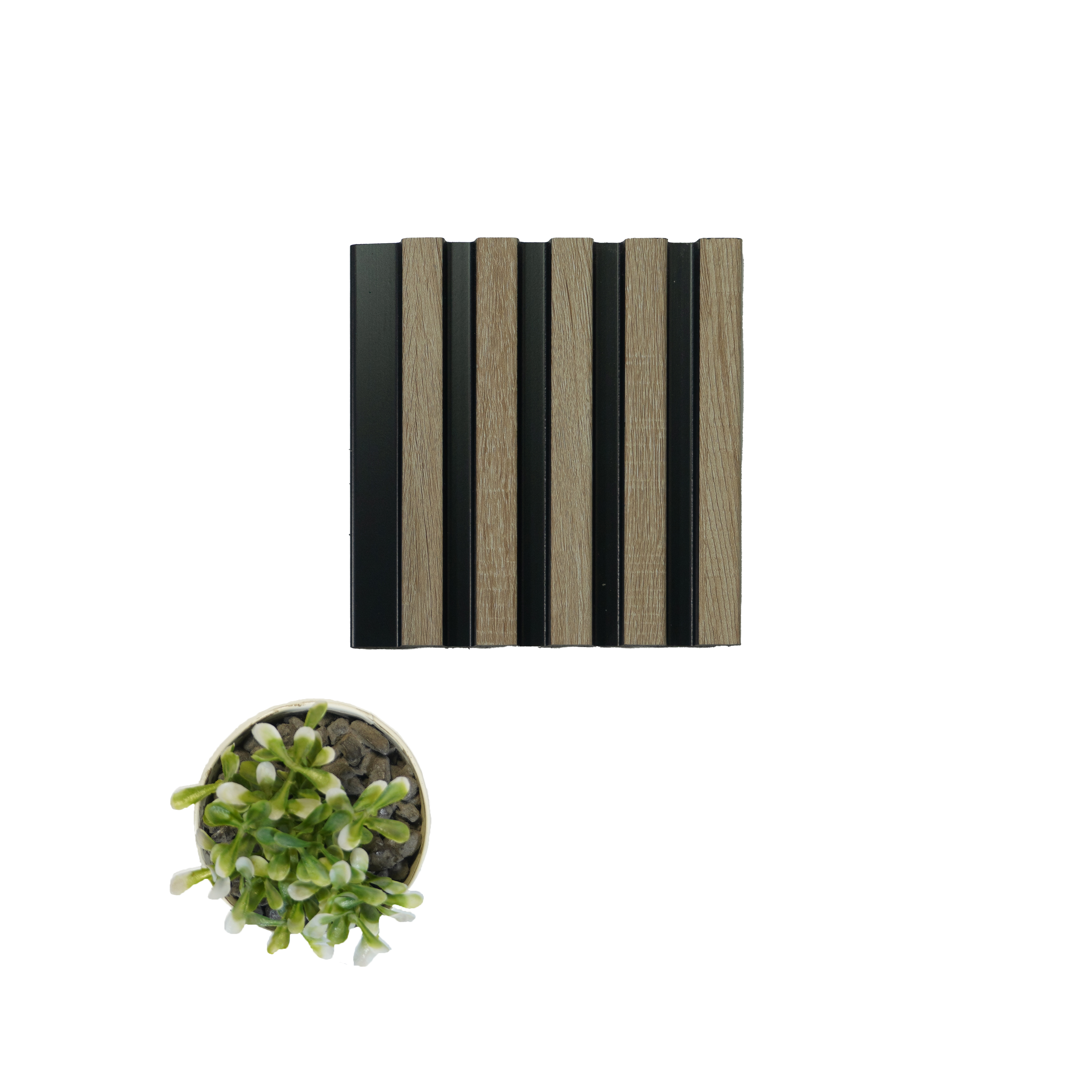 Brown Wooden Louver 2004 Quercus 8 ft x 4.9 inch Charcoal Panel - 12 mm | Suitable for Feature Wall, TV Unit & Living Room | Width is Subjected to 5% Variation