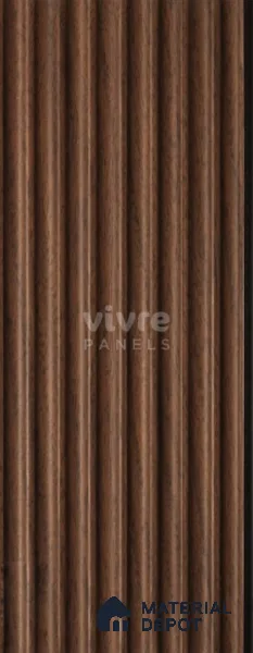 Brown Wooden Louver 2005 Noce Italiano 8 ft x 4.9 inch Charcoal Panel - 12 mm | Suitable for Feature Wall, TV Unit & Living Room | Width is Subjected to 5% Variation