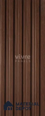 Brown Wooden Louver 2006 Noce Italiano 8 ft x 4.9 inch Charcoal Panel - 12 mm | Suitable for Feature Wall, TV Unit & Living Room | Width is Subjected to 5% Variation