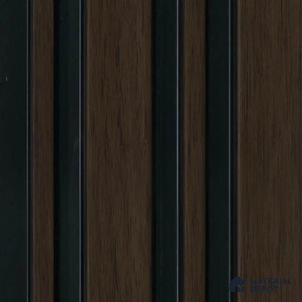 Brown Wooden Louver 2008 Noce Italiano 8 ft x 4.9 inch Charcoal Panel - 12 mm | Suitable for Feature Wall, TV Unit & Living Room | Width is Subjected to 5% Variation