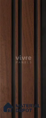 Brown Wooden Louver 2008 Noce Italiano 8 ft x 4.9 inch Charcoal Panel - 12 mm | Suitable for Feature Wall, TV Unit & Living Room | Width is Subjected to 5% Variation
