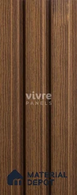 Brown Wooden Louver 2009 Zingana 8 ft x 4.9 inch Charcoal Panel - 12 mm | Suitable for Feature Wall, TV Unit & Living Room | Width is Subjected to 5% Variation