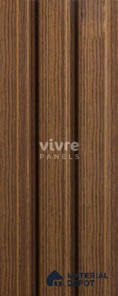 Brown Wooden Louver 2009 Zingana 8 ft x 4.9 inch Charcoal Panel - 12 mm | Suitable for Feature Wall, TV Unit & Living Room | Width is Subjected to 5% Variation