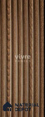 Brown Wooden Louver 2010 Rey de Madera 8 ft x 4.9 inch Charcoal Panel - 12 mm | Suitable for Feature Wall, TV Unit & Living Room | Width is Subjected to 5% Variation