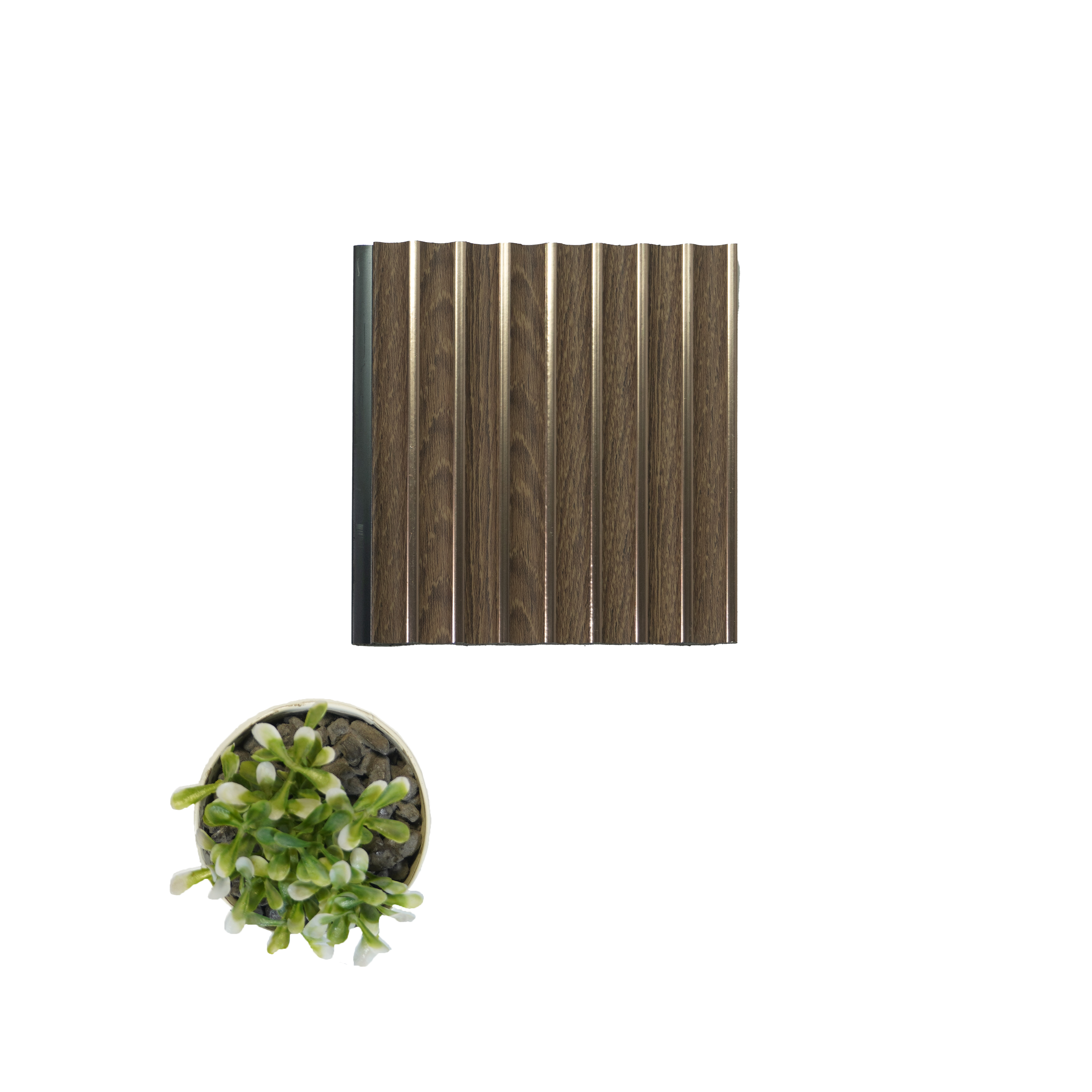 Brown Wooden Louver 2010 Rey de Madera 8 ft x 4.9 inch Charcoal Panel - 12 mm | Suitable for Feature Wall, TV Unit & Living Room | Width is Subjected to 5% Variation