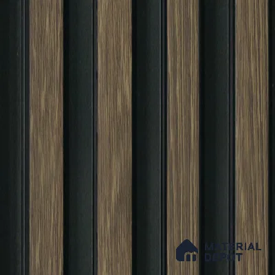 Brown Wooden Louver 2011 Rey de Madera 8 ft x 4.9 inch Charcoal Panel - 12 mm | Suitable for Feature Wall, TV Unit & Living Room | Width is Subjected to 5% Variation
