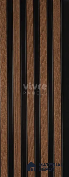 Brown Wooden Louver 2011 Rey de Madera 8 ft x 4.9 inch Charcoal Panel - 12 mm | Suitable for Feature Wall, TV Unit & Living Room | Width is Subjected to 5% Variation