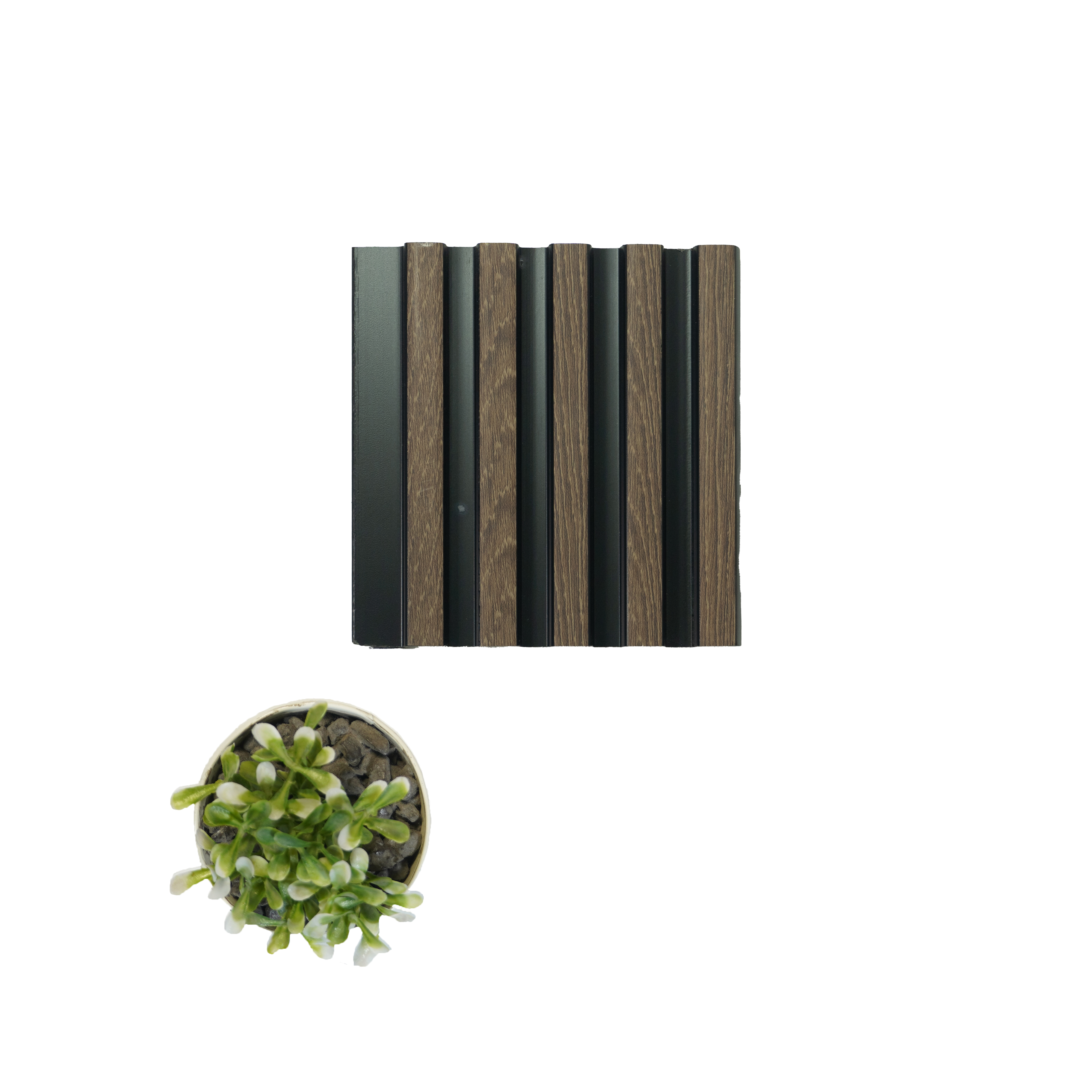 Brown Wooden Louver 2011 Rey de Madera 8 ft x 4.9 inch Charcoal Panel - 12 mm | Suitable for Feature Wall, TV Unit & Living Room | Width is Subjected to 5% Variation