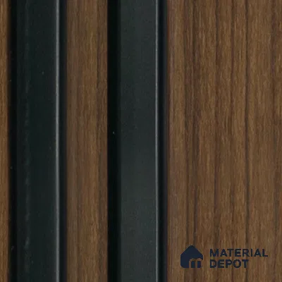 Brown Wooden Louver 2014 Zingana 8 ft x 4.9 inch Charcoal Panel - 12 mm | Suitable for Feature Wall, TV Unit & Living Room | Width is Subjected to 5% Variation