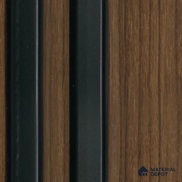 Brown Wooden Louver 2014 Zingana 8 ft x 4.9 inch Charcoal Panel - 12 mm | Suitable for Feature Wall, TV Unit & Living Room | Width is Subjected to 5% Variation