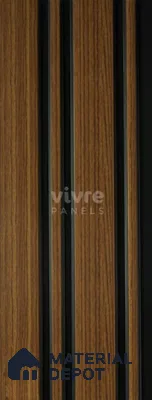 Brown Wooden Louver 2014 Zingana 8 ft x 4.9 inch Charcoal Panel - 12 mm | Suitable for Feature Wall, TV Unit & Living Room | Width is Subjected to 5% Variation