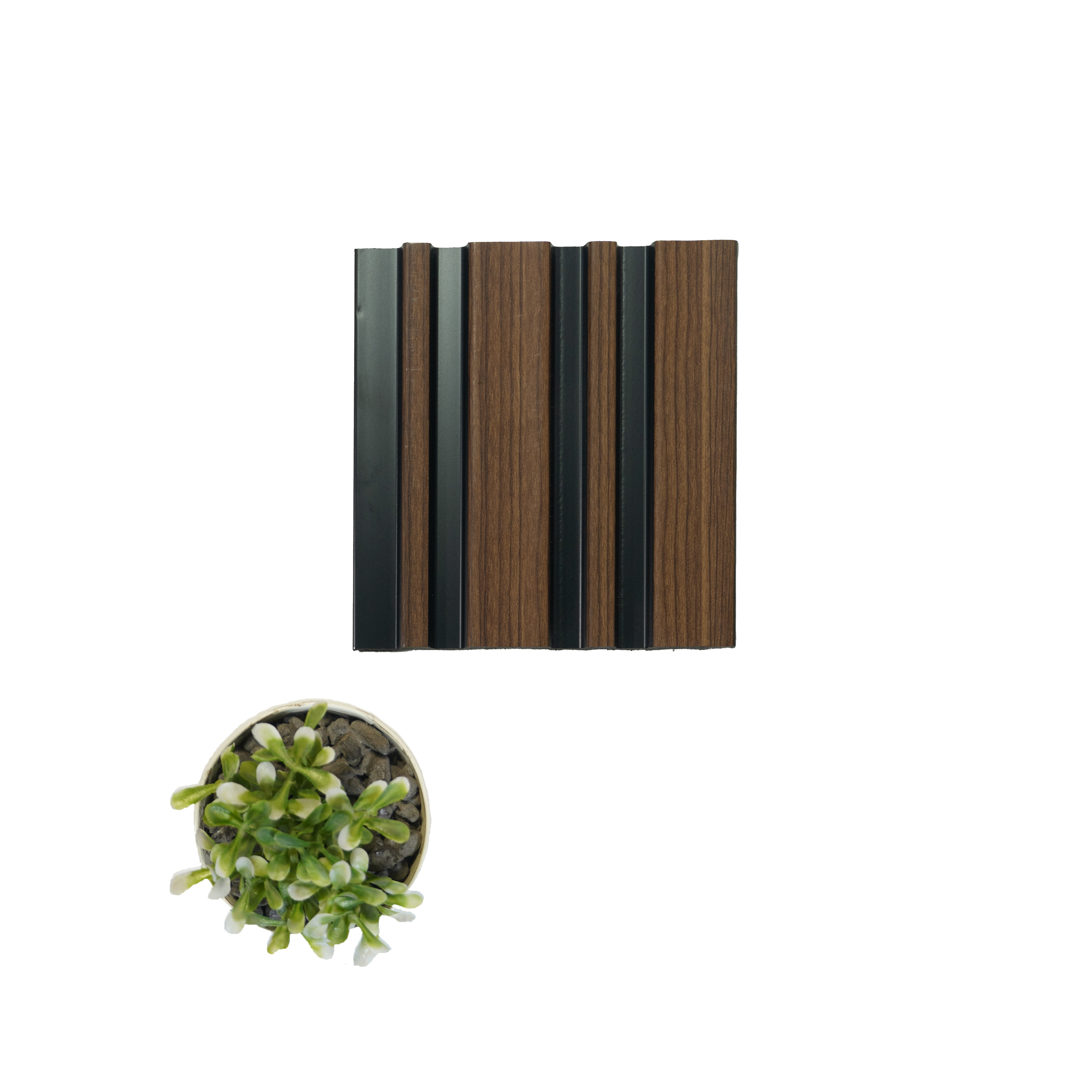 Brown Wooden Louver 2014 Zingana 8 ft x 4.9 inch Charcoal Panel - 12 mm | Suitable for Feature Wall, TV Unit & Living Room | Width is Subjected to 5% Variation
