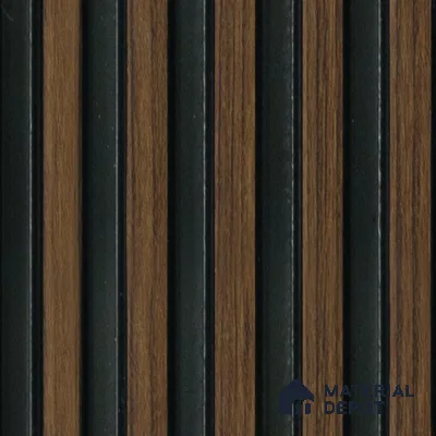 Brown Wooden Louver 2015 Zingana 8 ft x 4.9 inch Charcoal Panel - 12 mm | Suitable for Feature Wall, TV Unit & Living Room | Width is Subjected to 5% Variation