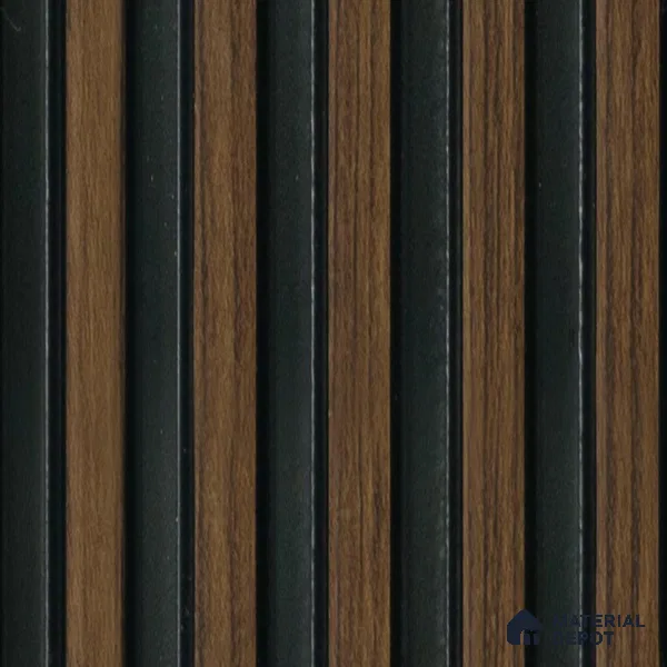 Brown Wooden Louver 2015 Zingana 8 ft x 4.9 inch Charcoal Panel - 12 mm | Suitable for Feature Wall, TV Unit & Living Room | Width is Subjected to 5% Variation