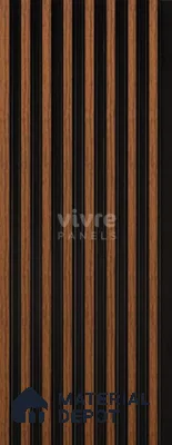 Brown Wooden Louver 2015 Zingana 8 ft x 4.9 inch Charcoal Panel - 12 mm | Suitable for Feature Wall, TV Unit & Living Room | Width is Subjected to 5% Variation