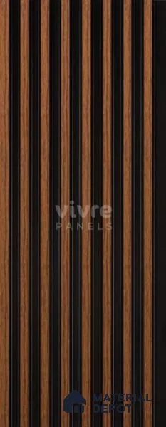 Brown Wooden Louver 2015 Zingana 8 ft x 4.9 inch Charcoal Panel - 12 mm | Suitable for Feature Wall, TV Unit & Living Room | Width is Subjected to 5% Variation