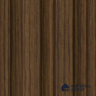 Brown Wooden Louver 2016 Zingana 8 ft x 4.9 inch Charcoal Panel - 12 mm | Suitable for Feature Wall, TV Unit & Living Room | Width is Subjected to 5% Variation