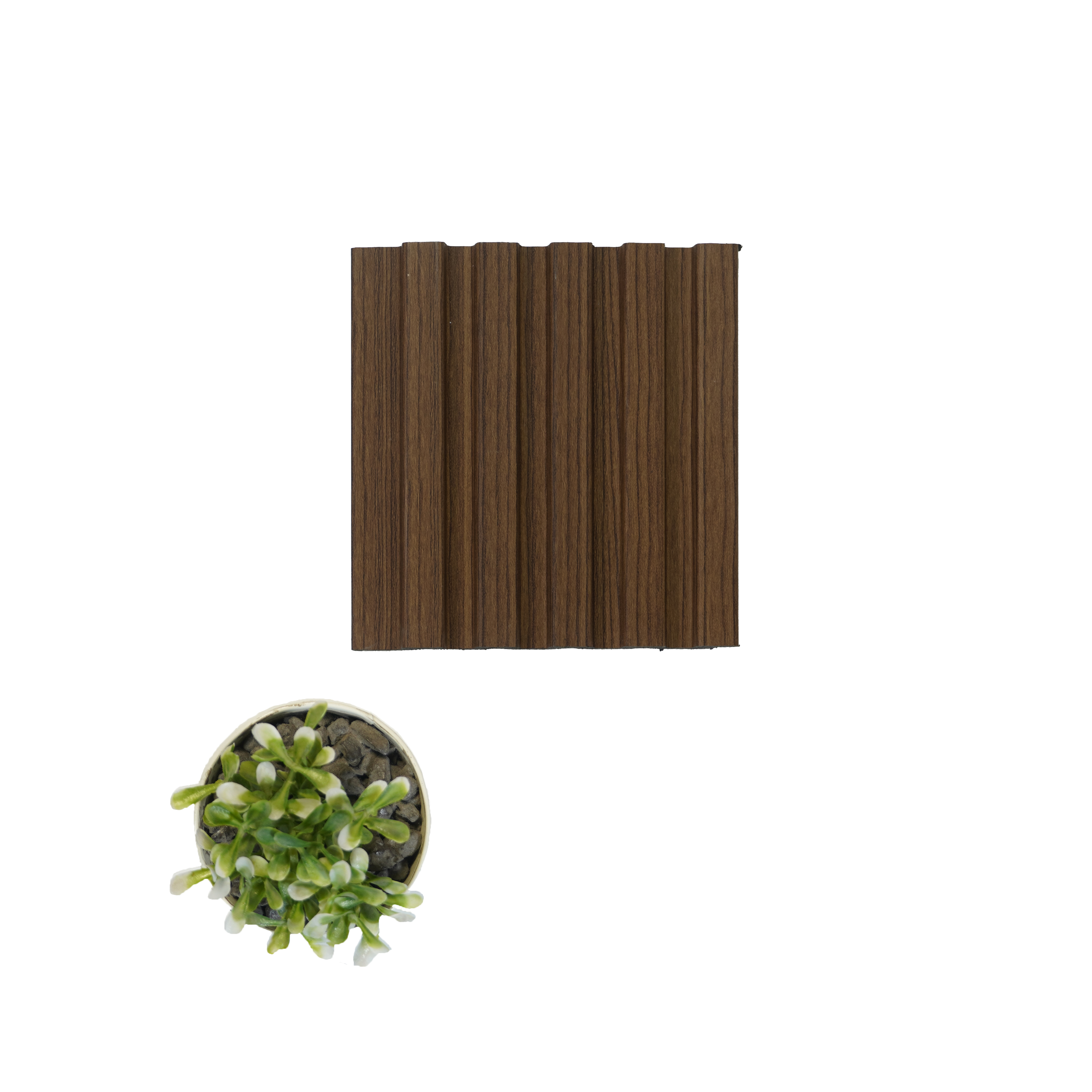 Brown Wooden Louver 2016 Zingana 8 ft x 4.9 inch Charcoal Panel - 12 mm | Suitable for Feature Wall, TV Unit & Living Room | Width is Subjected to 5% Variation