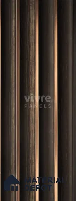 Brown Wooden Louver 2017 Oxidar 8 ft x 4.9 inch Charcoal Panel - 12 mm | Suitable for Feature Wall, TV Unit & Living Room | Width is Subjected to 5% Variation