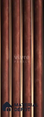 Brown Wooden Louver 2018 Vino 8 ft x 4.9 inch Charcoal Panel - 12 mm | Suitable for Feature Wall, TV Unit & Living Room | Width is Subjected to 5% Variation