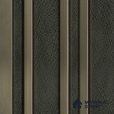 Brown Leather Louver 2020 Azabache 8 ft x 4.9 inch Charcoal Panel - 12 mm | Suitable for Feature Wall, TV Unit & Living Room | Width is Subjected to 5% Variation