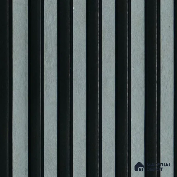 Grey Metallic Louver 2021 El Limo 8 ft x 4.9 inch Charcoal Panel - 12 mm | Suitable for Feature Wall, TV Unit & Living Room | Width is Subjected to 5% Variation