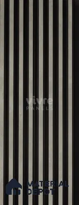 Grey Metallic Louver 2021 El Limo 8 ft x 4.9 inch Charcoal Panel - 12 mm | Suitable for Feature Wall, TV Unit & Living Room | Width is Subjected to 5% Variation