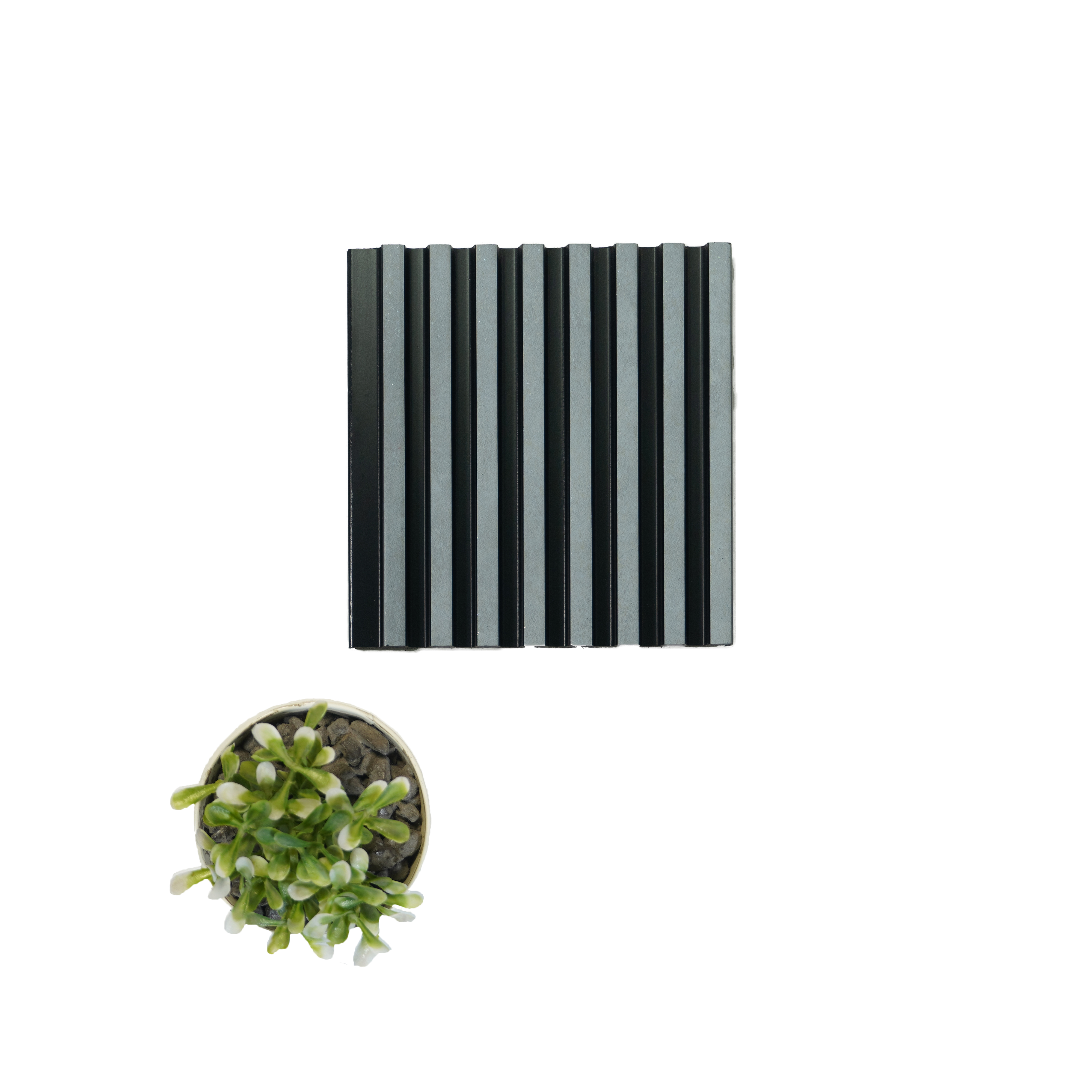Grey Metallic Louver 2021 El Limo 8 ft x 4.9 inch Charcoal Panel - 12 mm | Suitable for Feature Wall, TV Unit & Living Room | Width is Subjected to 5% Variation