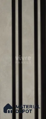 Grey Stone Louver 2022 El Limo 8 ft x 4.9 inch Charcoal Panel - 12 mm | Suitable for Feature Wall, TV Unit & Living Room | Width is Subjected to 5% Variation